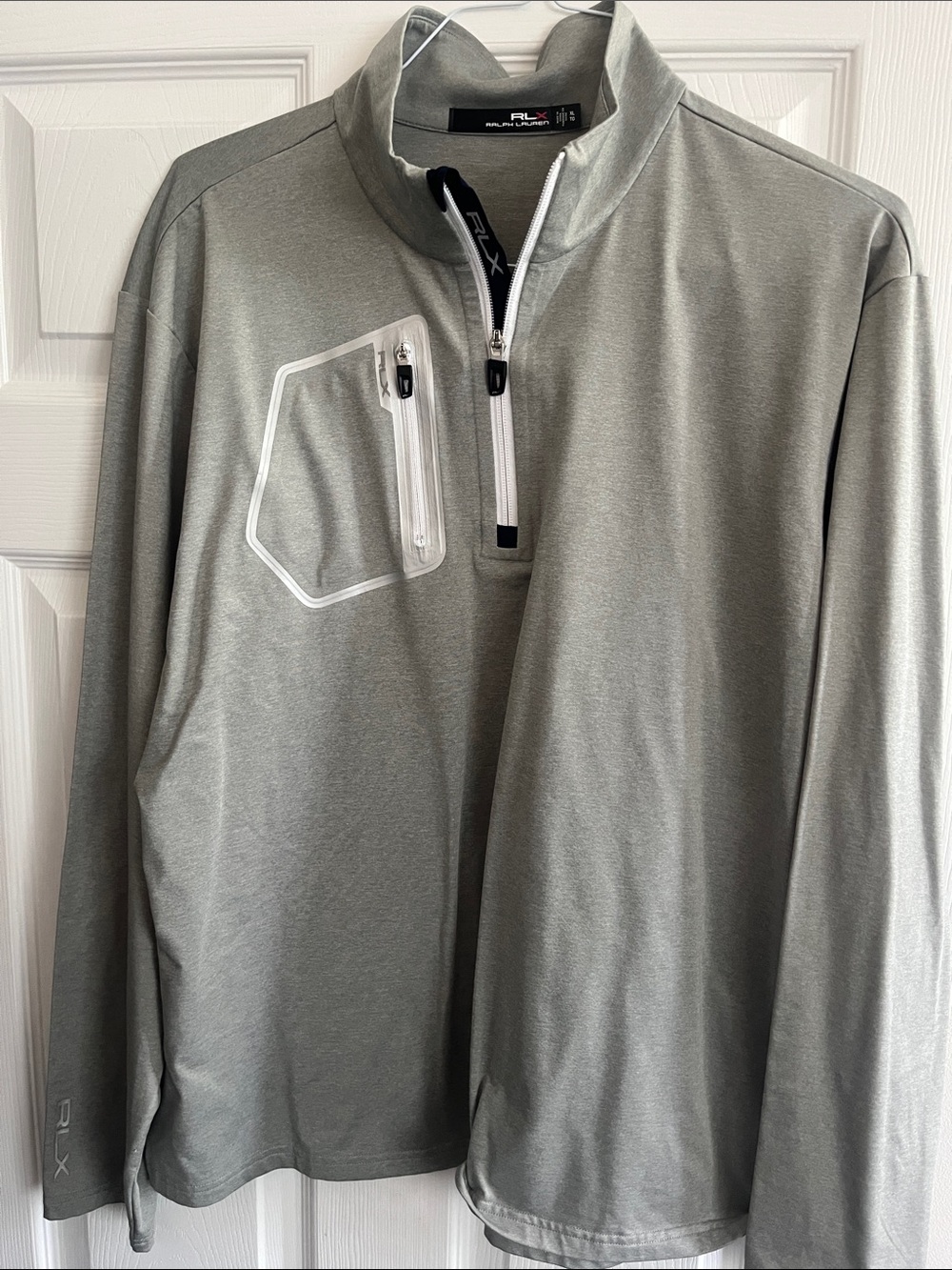 Ralph Lauren RLX Gray Quarter-Zip Pullover with White Trim
